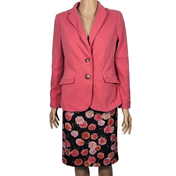 Talbots Women's Aberdeen Pink Blazer & Floral Skirt Suit Set Both Size 10 - Picture 1 of 16
